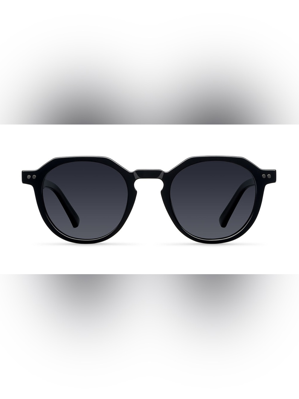 Meller Fogoli Round Black Sunglasses with Gradient Lenses